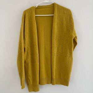 Yellow Cardigan Sweater Sz L/XL No Brand
